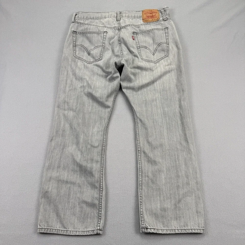Levi's 514 Mens Gray Denim Jeans Size 36x29 Slim Straight Fit‎ Mid Rise